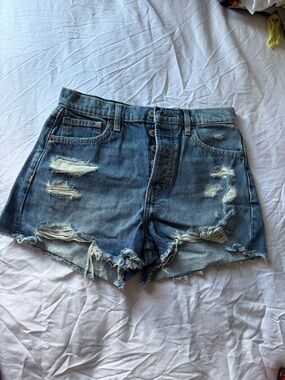 Arizona Jean Company Distressed Light Blue Denim Shorts